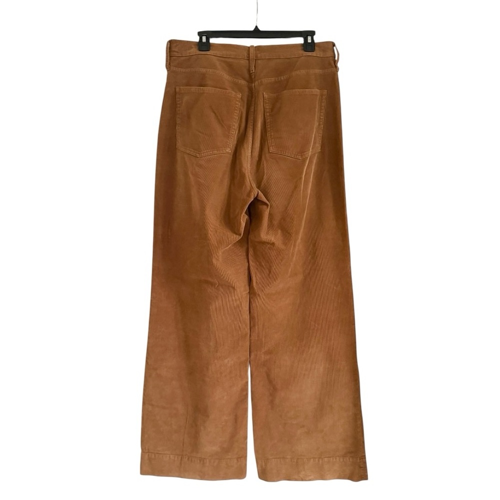 J. Crew Tall High-Waisted Wide Leg Corduroy Jeans Chestnut Brown Flare Sz 31 T - Picture 3 of 14